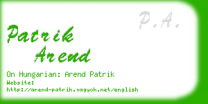 patrik arend business card